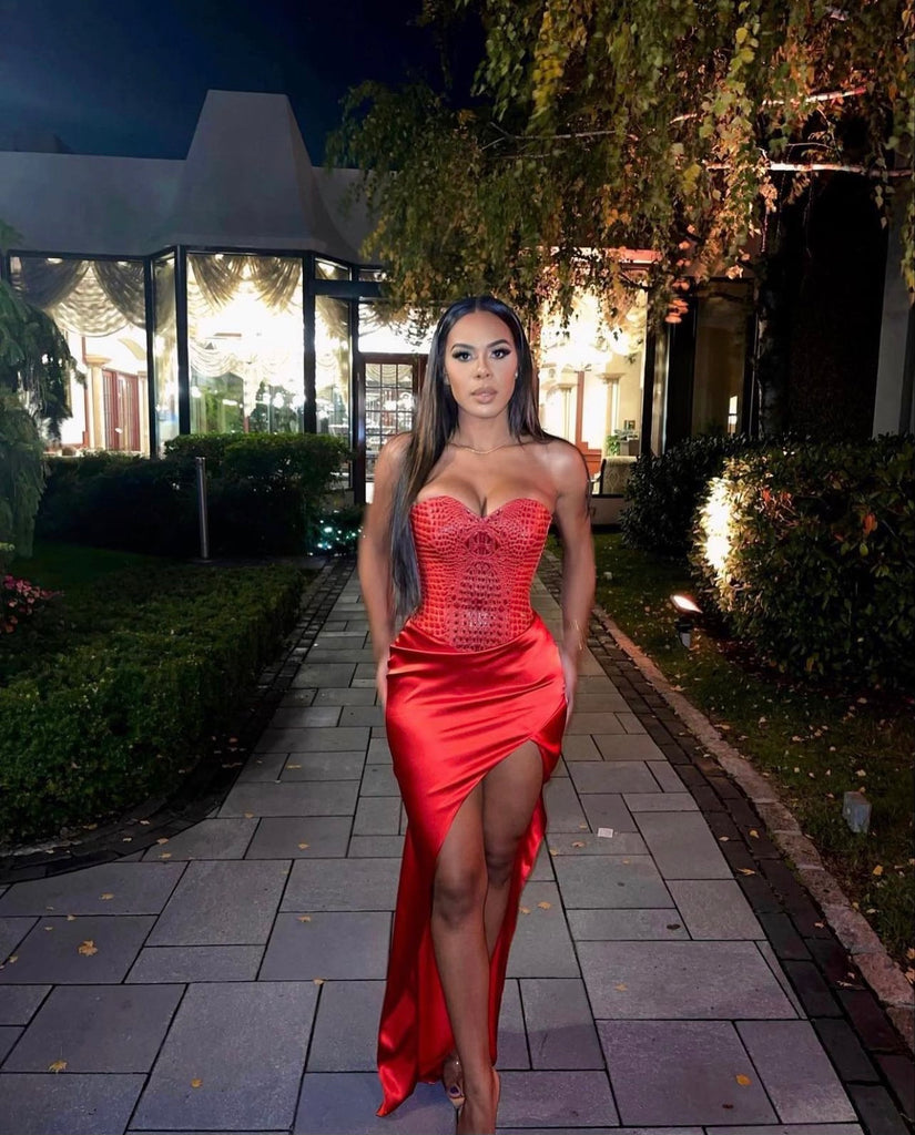 red croc dress PrettyLittleThing Women's PLT Label Croc Faux Leather Ruched Asymmetrical Bodycon Dress in Burgundy